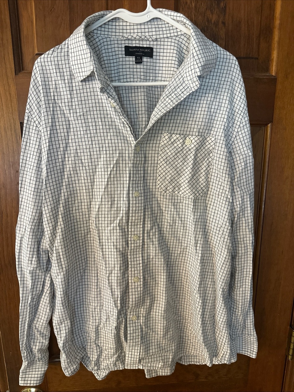 Men’s Banana Republic Plaid Button Up Size XL Soft Cotton Shirt